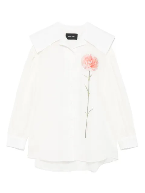 Simone Rocha camisa con estampado de clavel