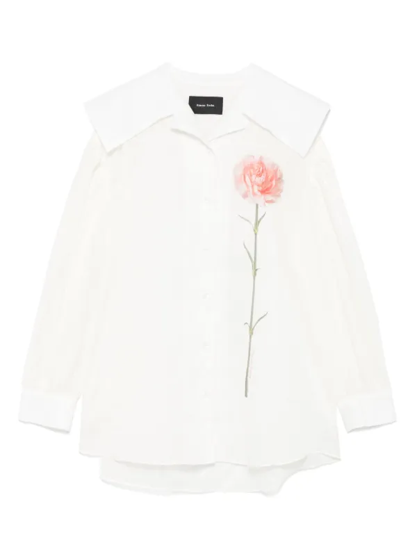 Simone Rocha プリント セーラーカラーシャツ | ホワイト
