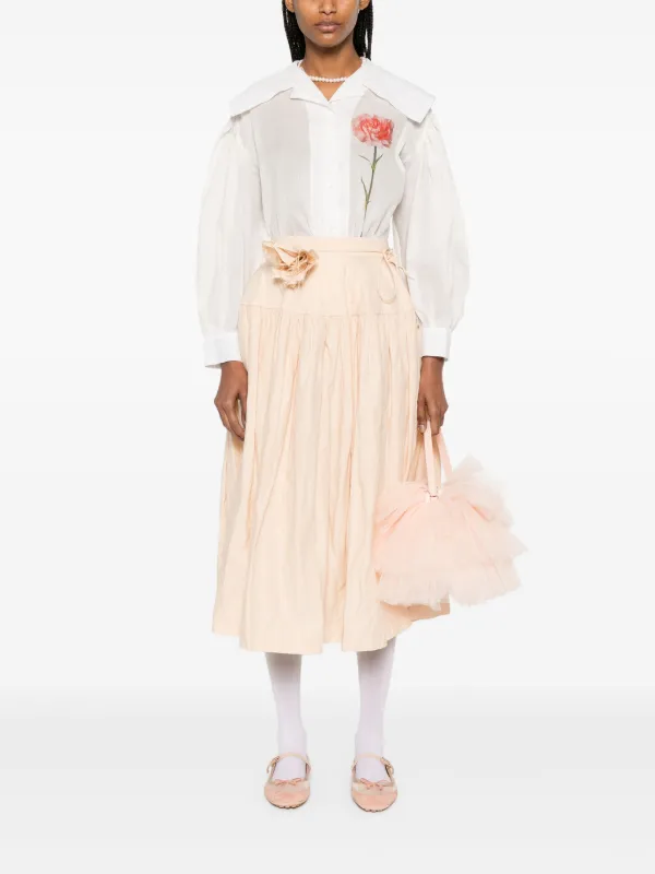 Simone Rocha プリント セーラーカラーシャツ | ホワイト