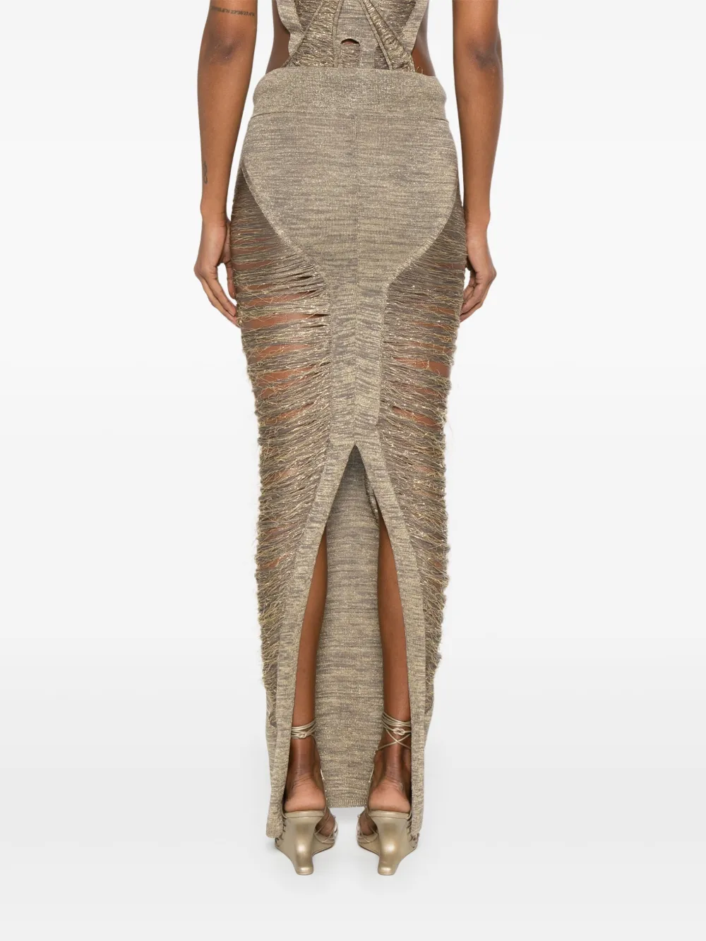 Rick Owens Pillar maxi-rok Goud