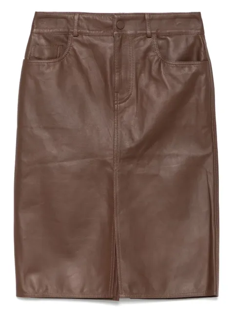 Jacob Cohën leather midi skirt