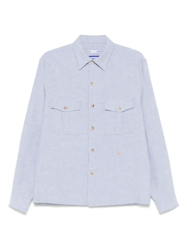 Jacob Cohën Mélange-effect Shirt in Blue