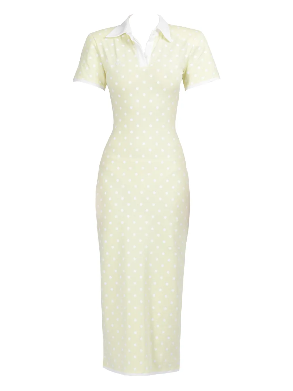 ROWEN ROSE POLKA-DOT JERSEY MIDI DRESS