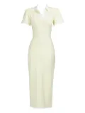 Rowen Rose polka-dot jersey midi dress - Yellow