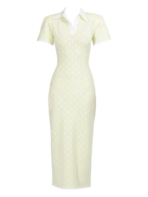 Rowen Rose polka-dot jersey midi dress