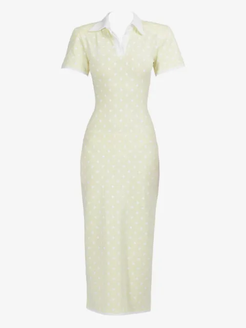 Rowen Rose polka-dot jersey midi dress