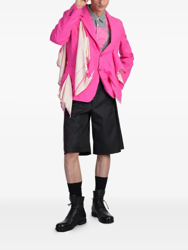 Comme Des Garçons Homme Plus ruffle-detailing Blazer | Pink | FARFETCH