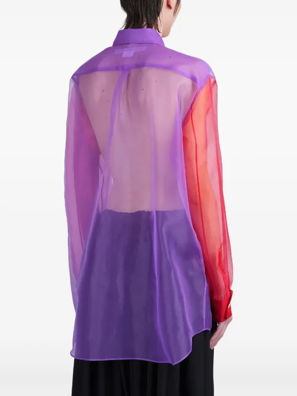 Comme Des Garçons Sheer Shirt | Purple | FARFETCH