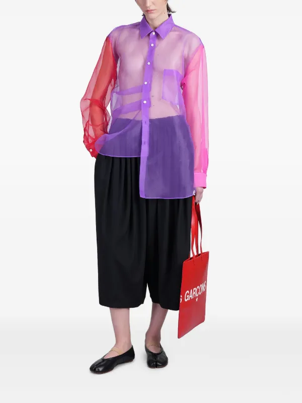 Comme Des Garçons Sheer Shirt | Purple | FARFETCH