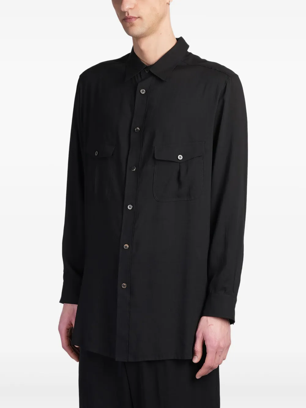Y's Slim-fit overhemd Zwart