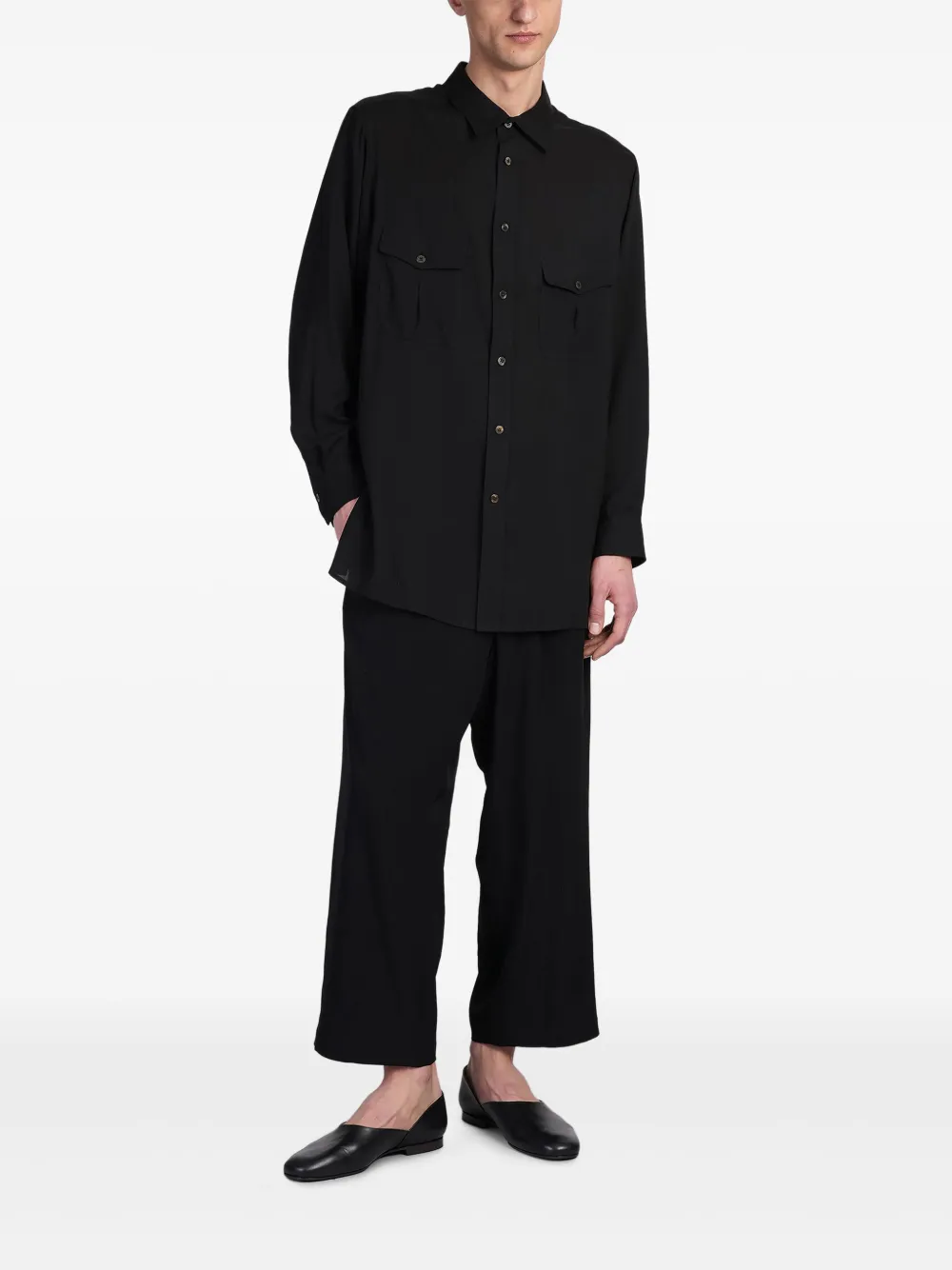 Y's classic-collar shirt - Zwart