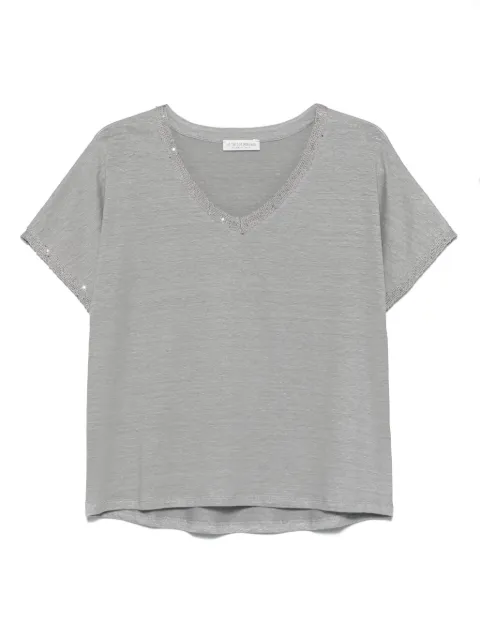 Le Tricot Perugia sequined-trim T-shirt