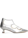 Anna F. 50mm leather pumps - Silver