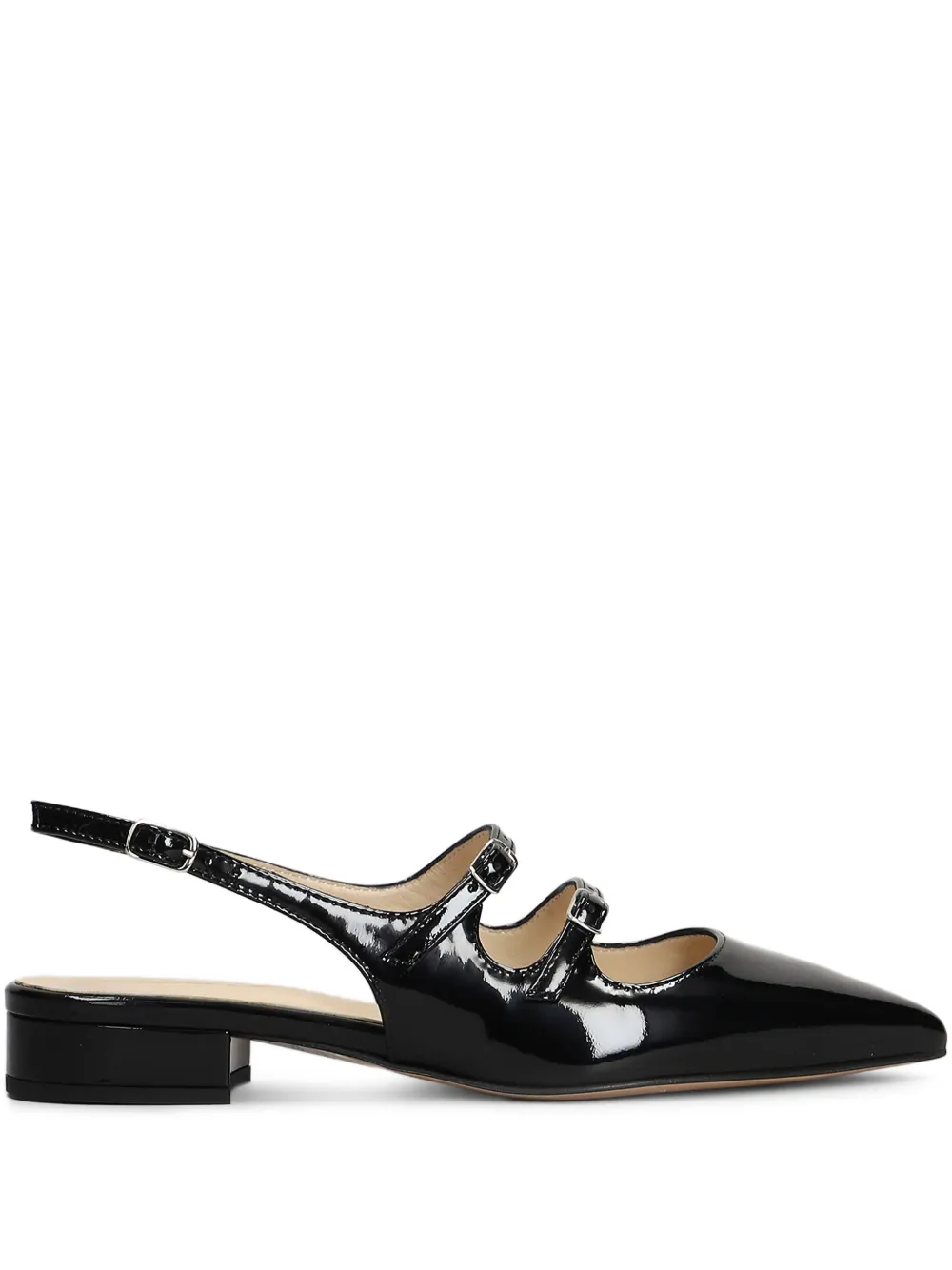 Anna F Patent-finish Ballet Flats In Black