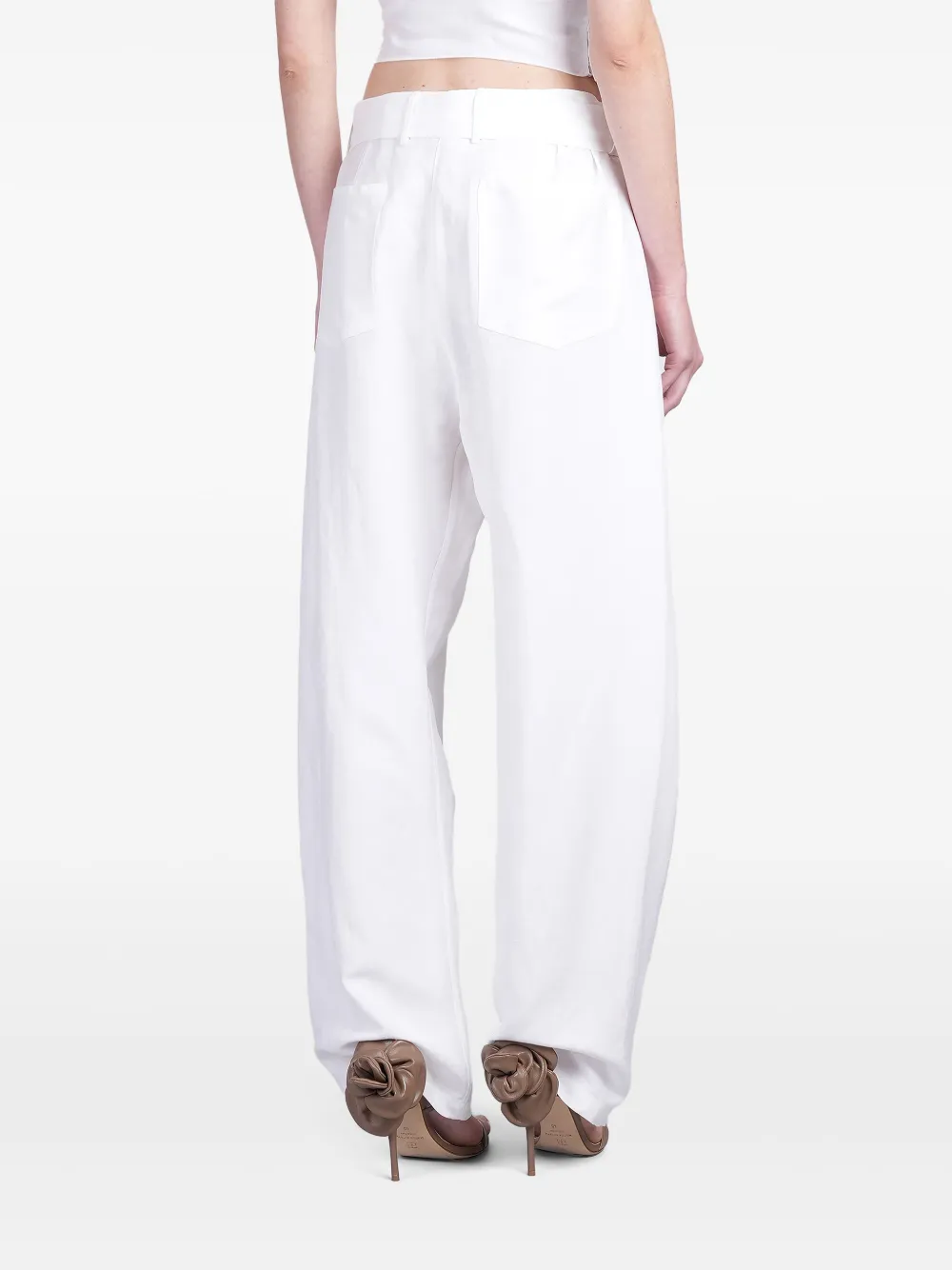 Magda Butrym Broek met ceintuur Wit