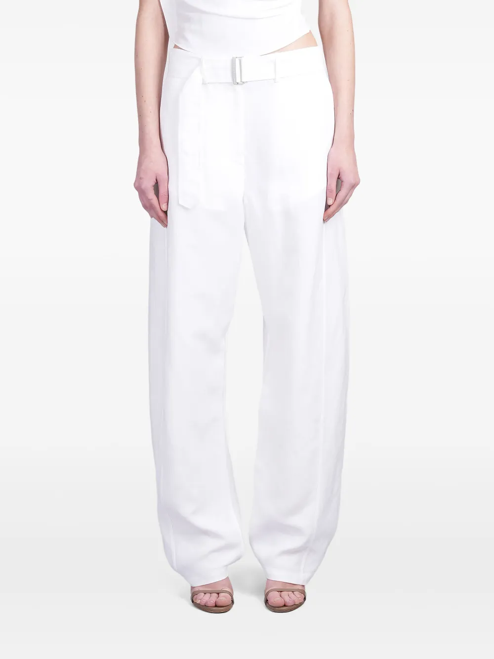 Magda Butrym Broek met ceintuur Wit