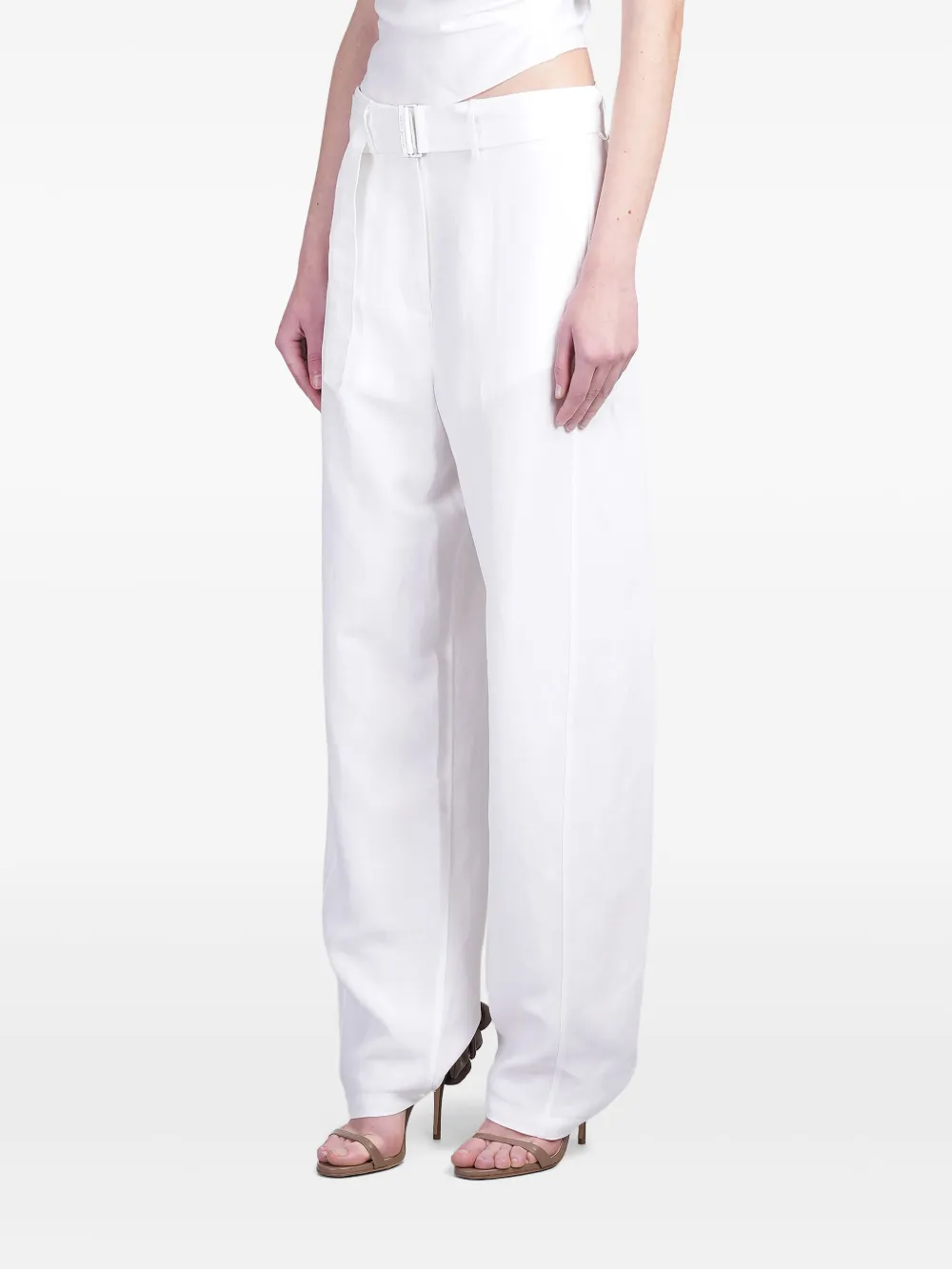 Magda Butrym Broek met ceintuur Wit