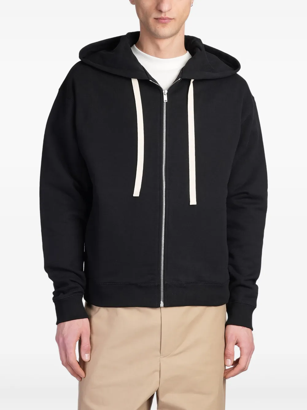 Jil Sander Hoodie met rits Zwart