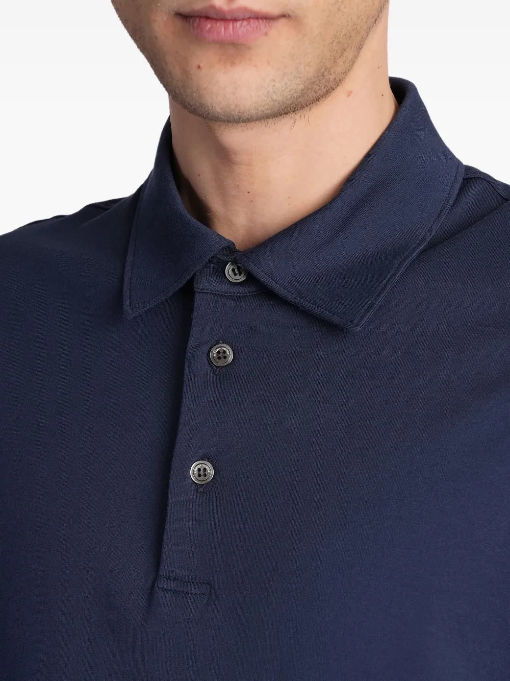 Roberto Collina Poloshirt met contrasterende afwerking Blauw
