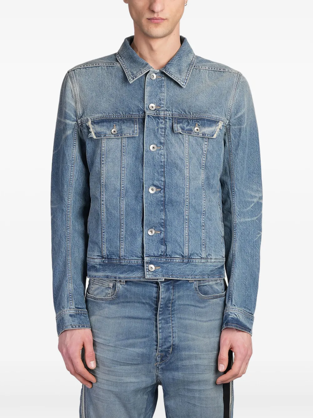 Rick Owens DRKSHDW Denim jack Blauw