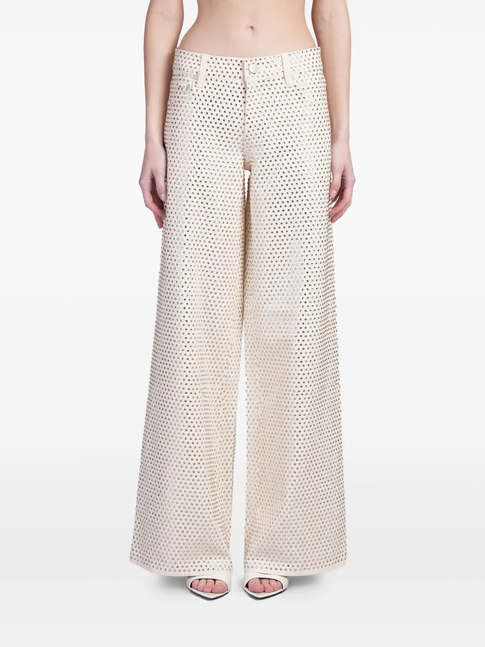 alice + olivia cotton jeans | Neutrals | Image 1