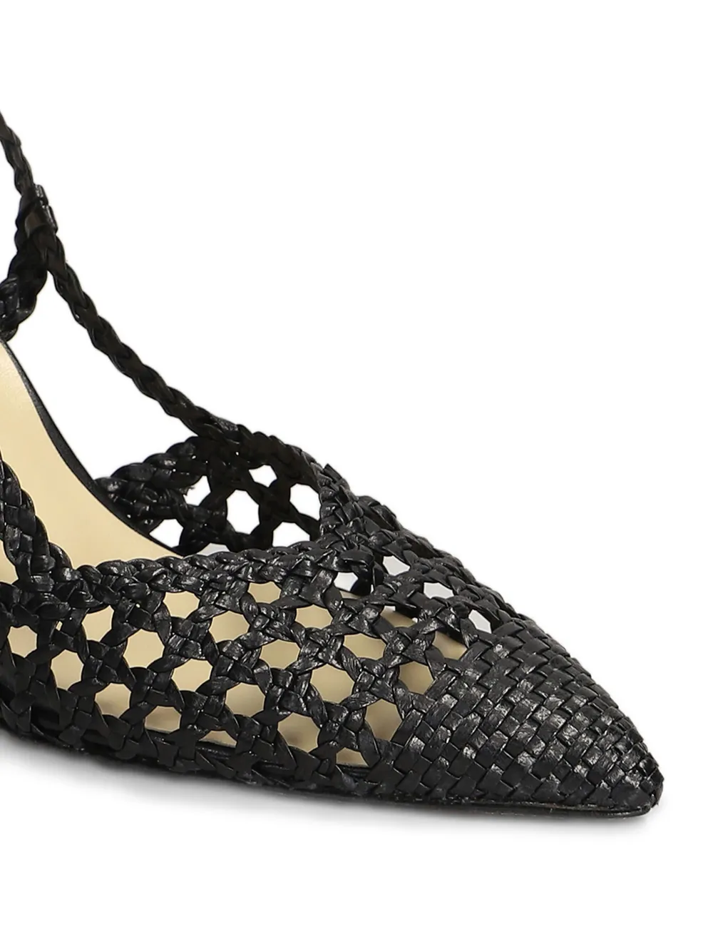 L Arianna Leren pumps Zwart