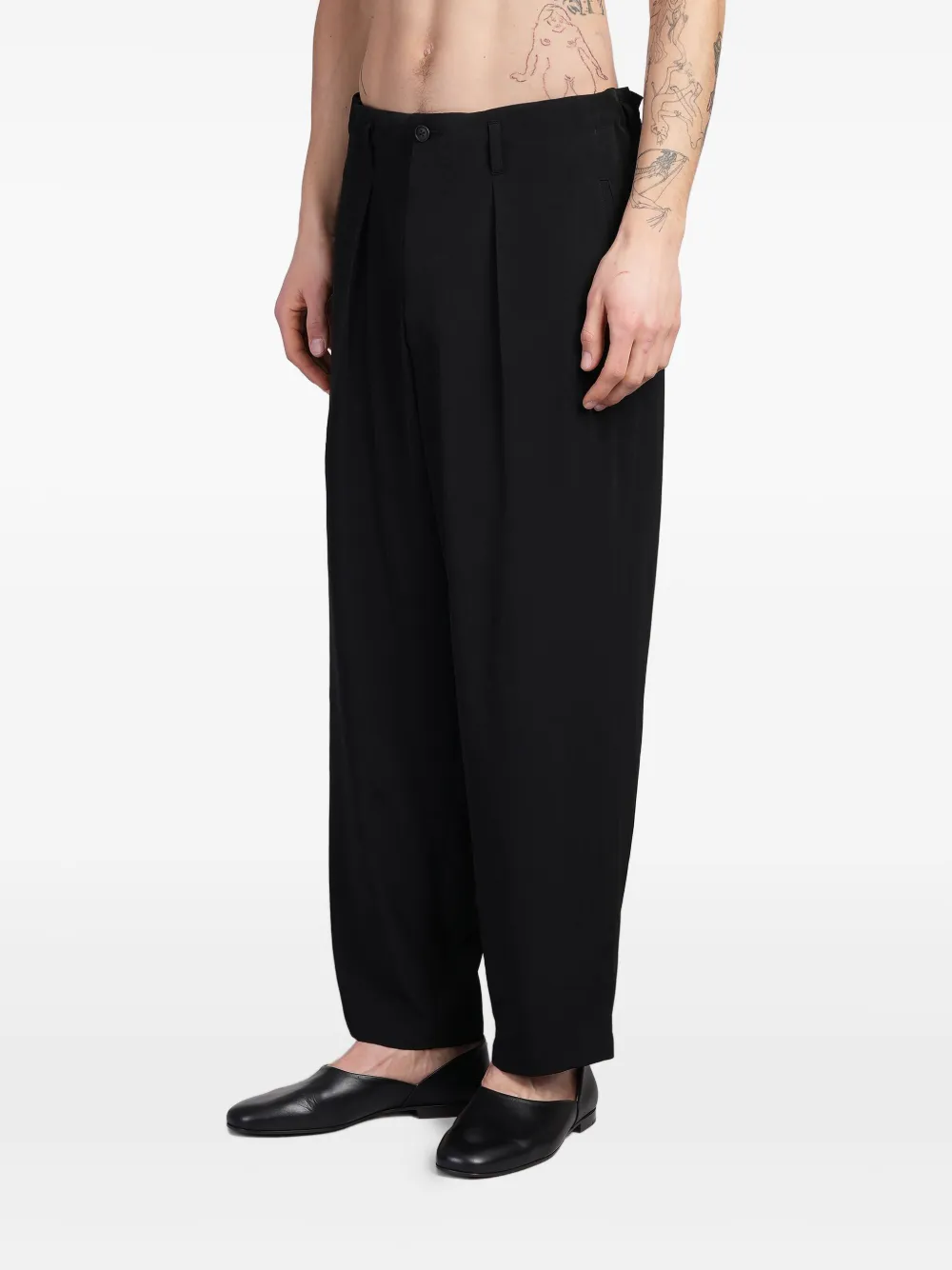 Y's Broek met geplooid detail Zwart