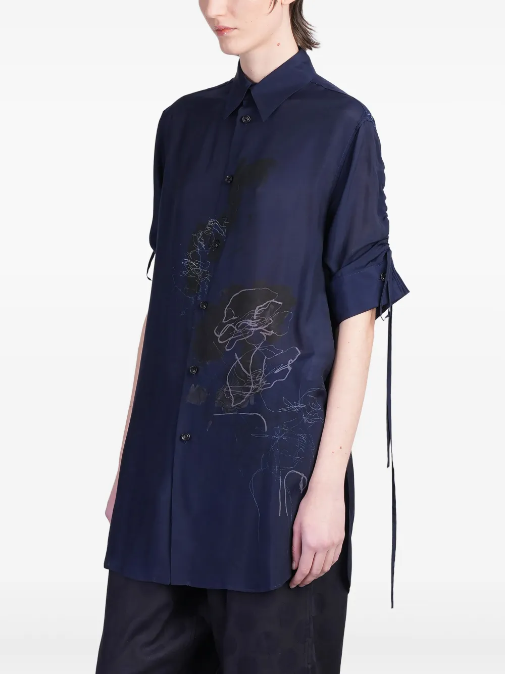 Y's abstract-print shirt Blauw