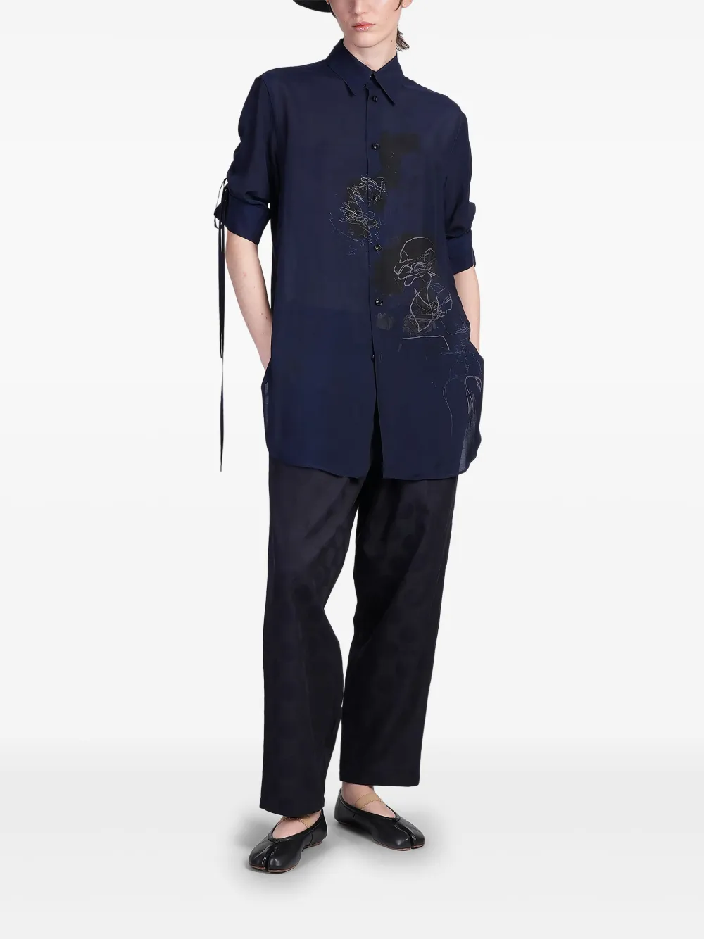 Y's Blouse met abstracte print Blauw
