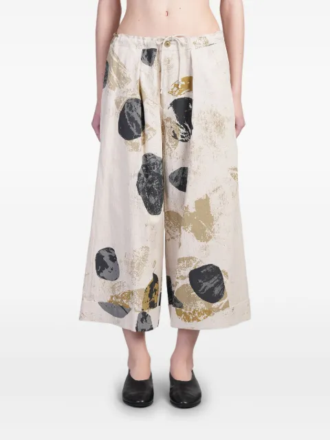 Y's abstract-print trousers 