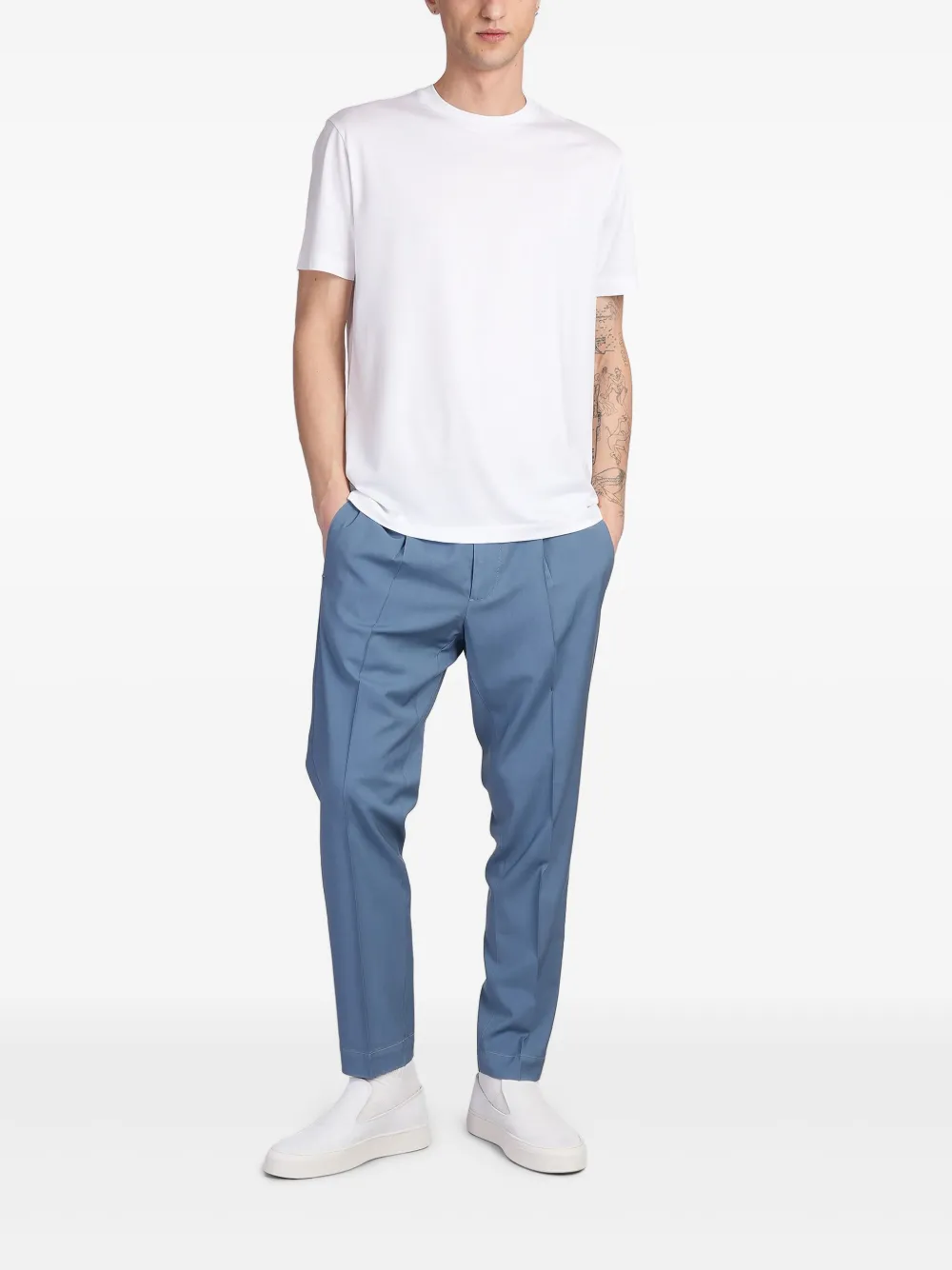 Santaniello pleated trousers - Blauw