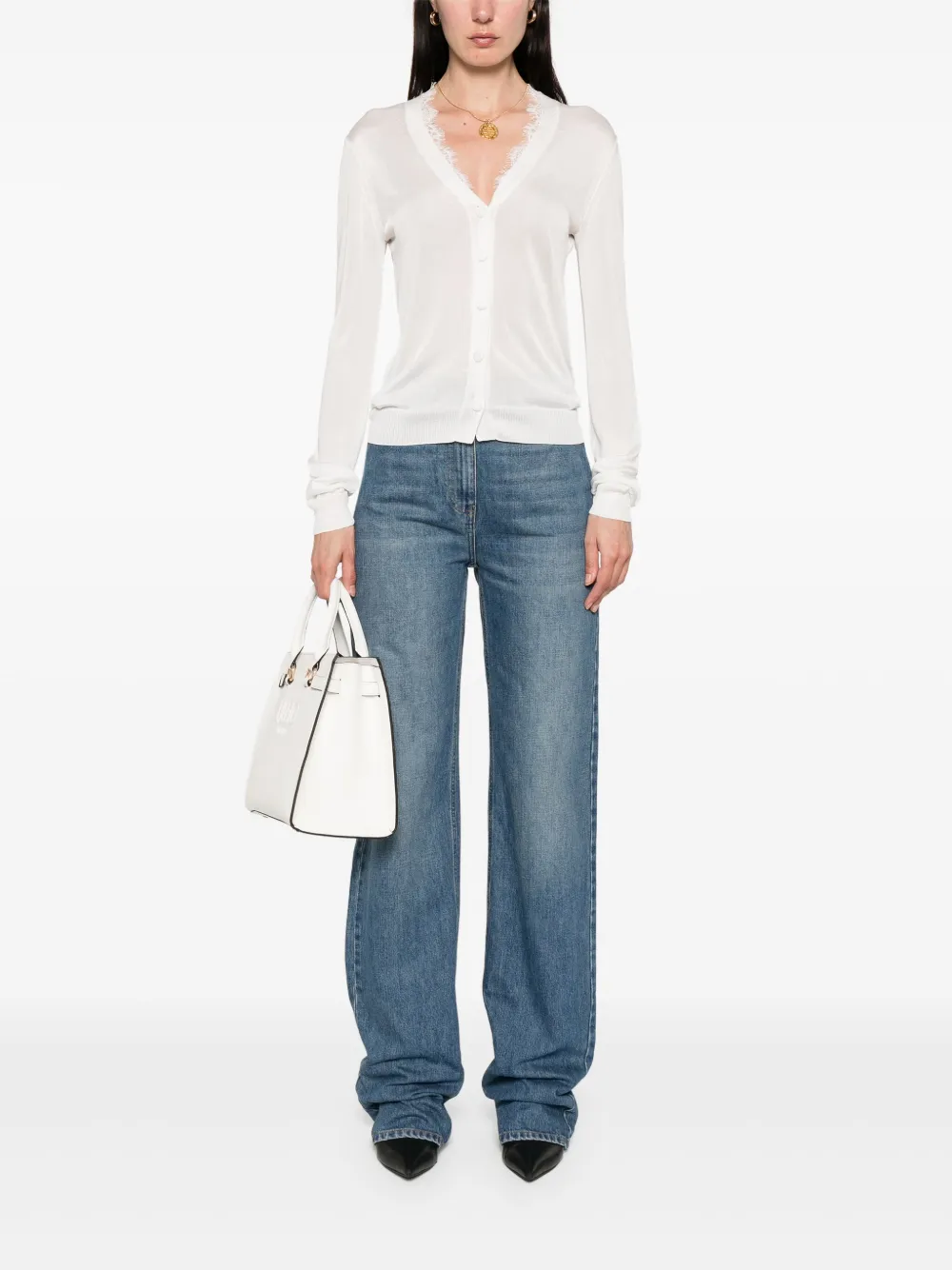 mvp wardrobe lace-detail cardigan | Cardigans | Image 2