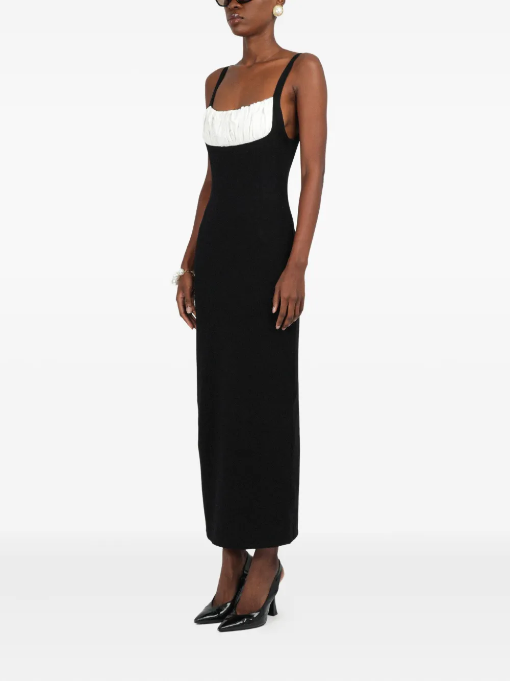 ROWEN ROSE SLEEVELESS JERSEY MIDI DRESS 