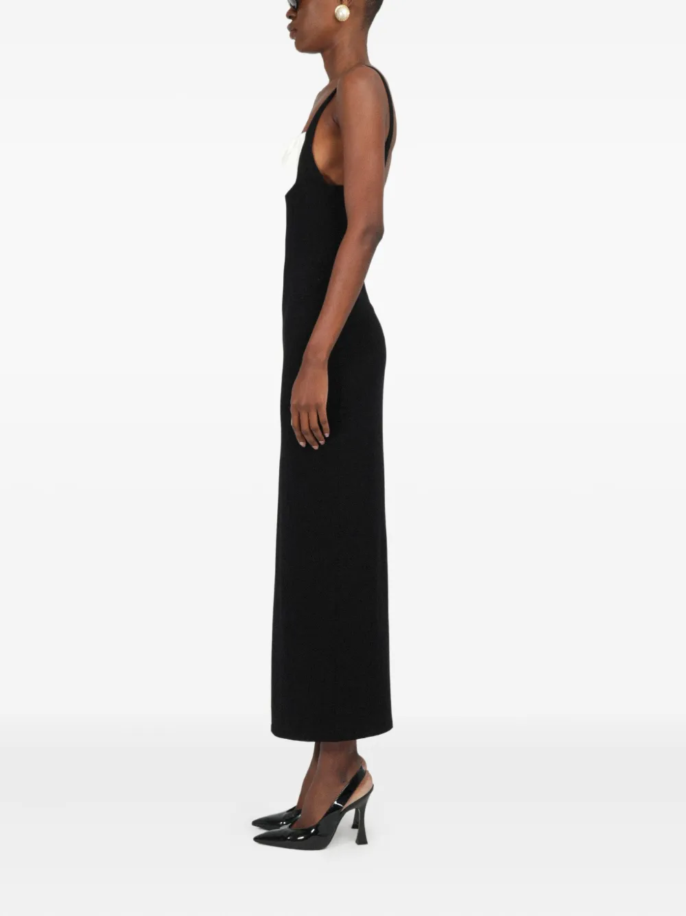 ROWEN ROSE SLEEVELESS JERSEY MIDI DRESS 