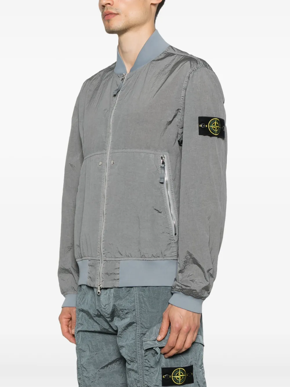 Stone Island Bomberjack met Compass-logopatch Grijs