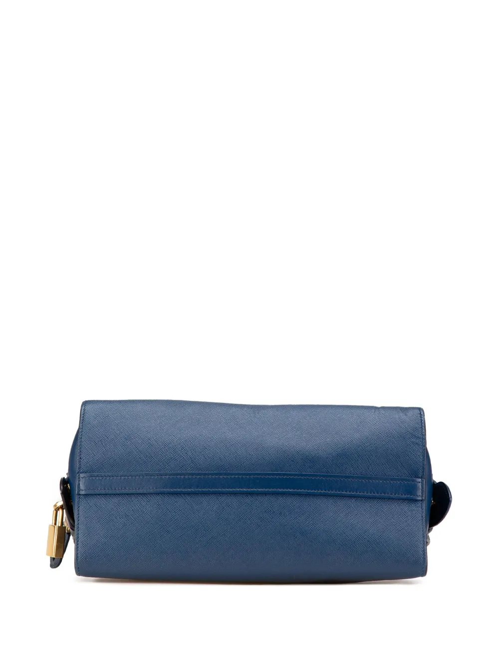 Pre-owned Prada 2013-2024 Saffiano And City Calf Esplanade Satchel In Blue