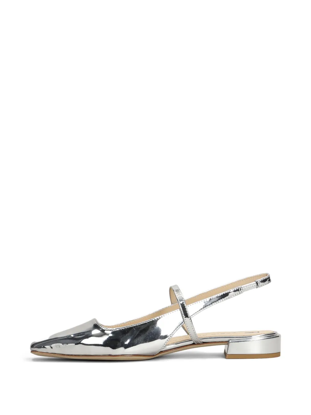 Fabio Rusconi Ballet Flats In Silver Leather In Silver
