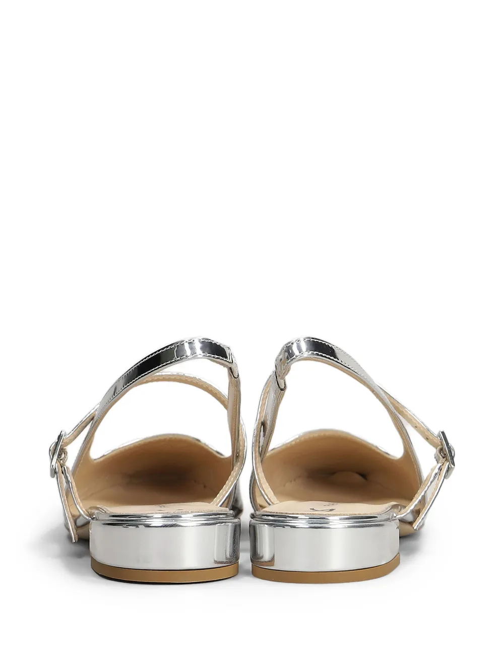 Fabio Rusconi Ballet Flats In Silver Leather In Silver