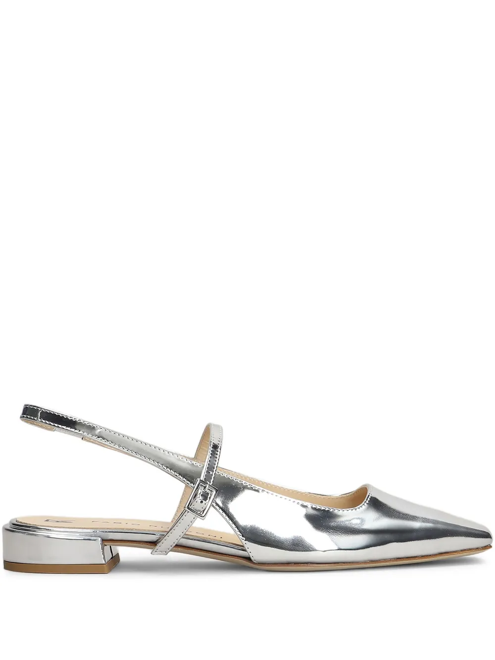 metallic ballet flats
