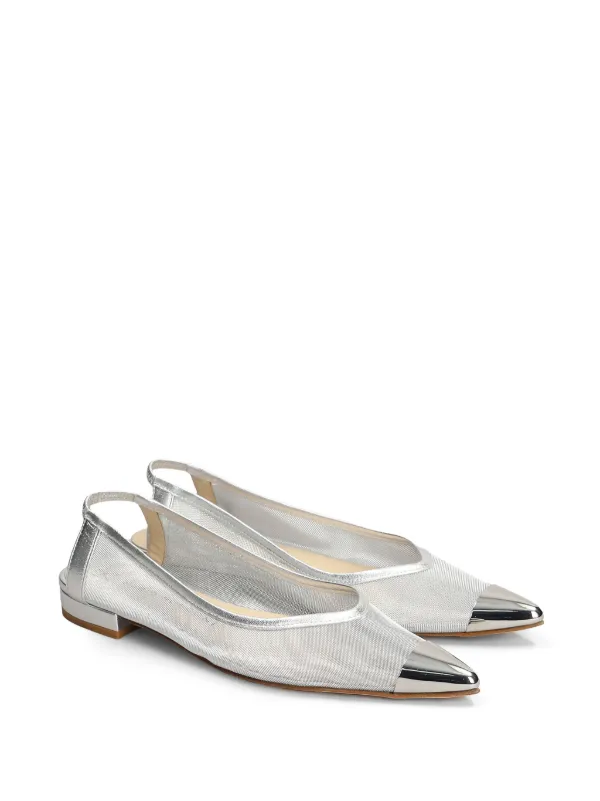 FABIO RUSCONI シルバーメッシュフラットシューズ Fabio Rusconi メッシュ フラットシューズ | シルバートーン