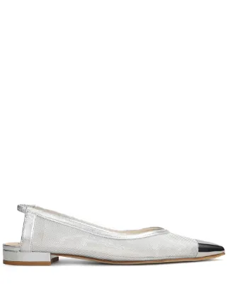 FABIO RUSCONI シルバーメッシュフラットシューズ Fabio Rusconi メッシュ フラットシューズ | シルバートーン