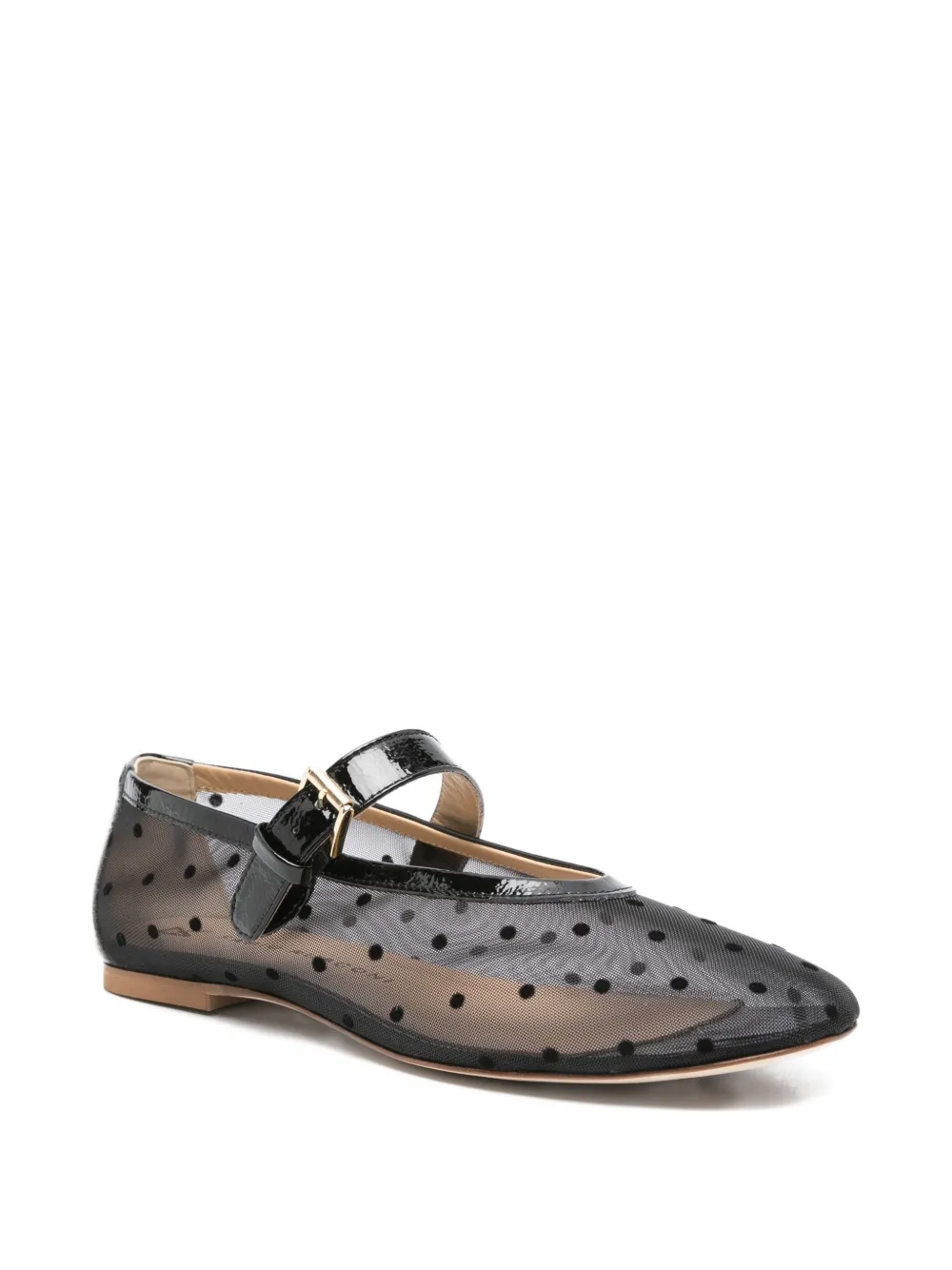 Fabio Rusconi polka-dot mesh ballet flats Zwart