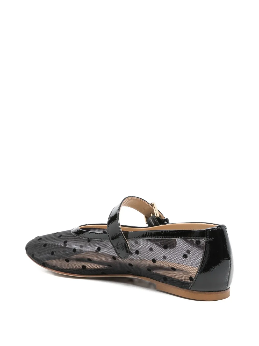 Fabio Rusconi polka-dot mesh ballet flats Zwart