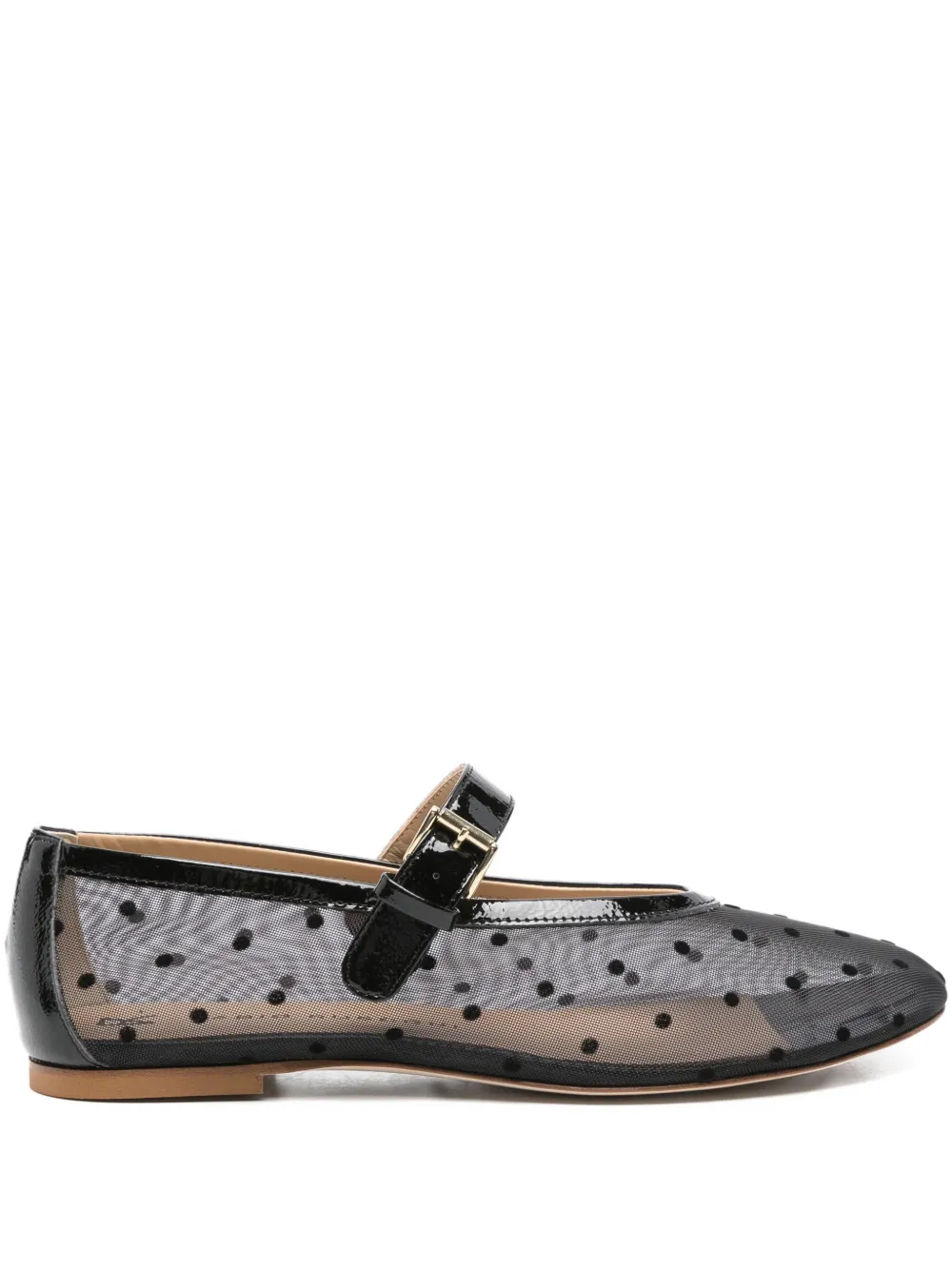 Fabio Rusconi polka-dot mesh ballet flats Zwart