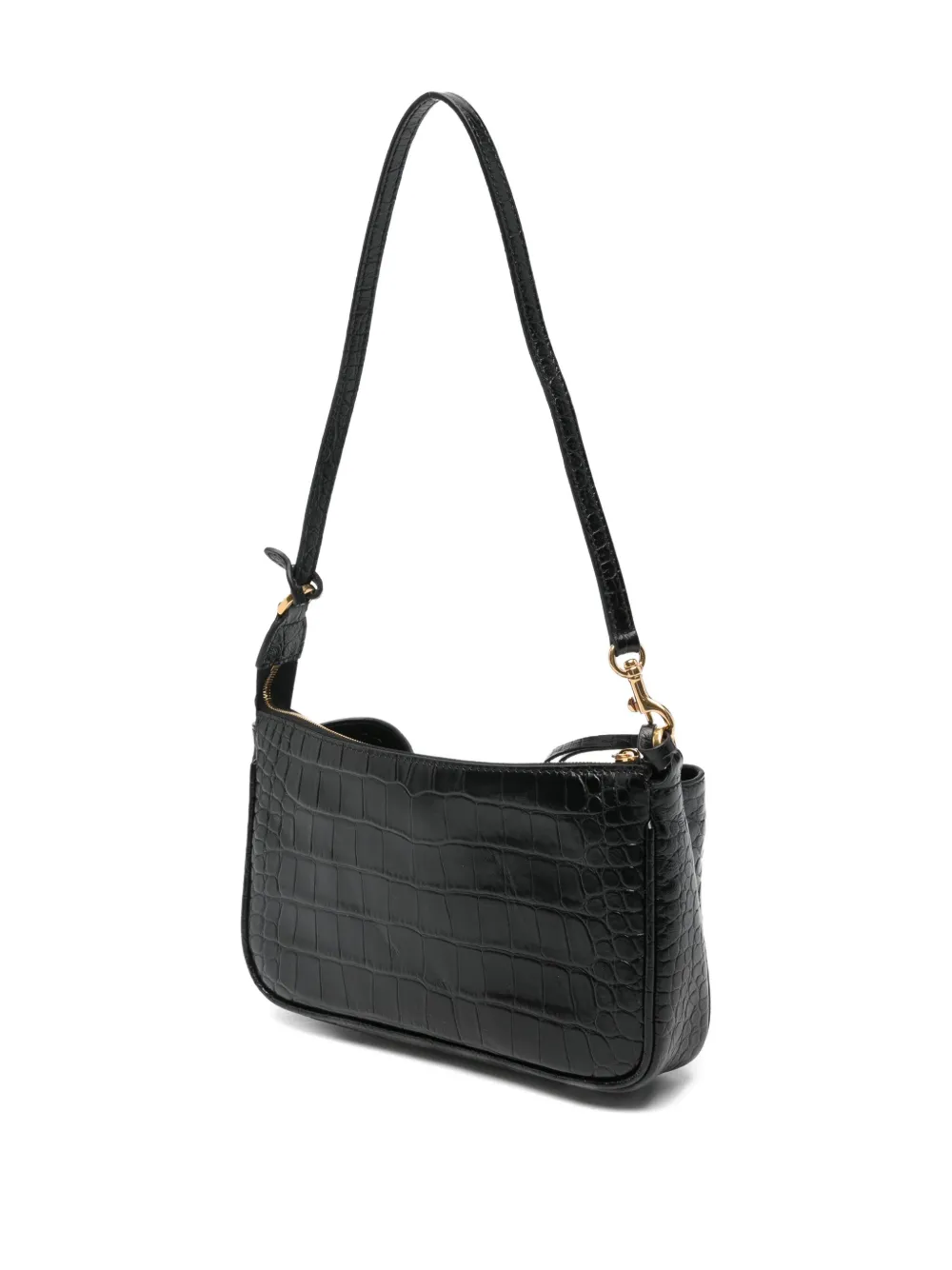 Balenciaga Rodeo Sling Embossed Croc Pochette Bag In Black
