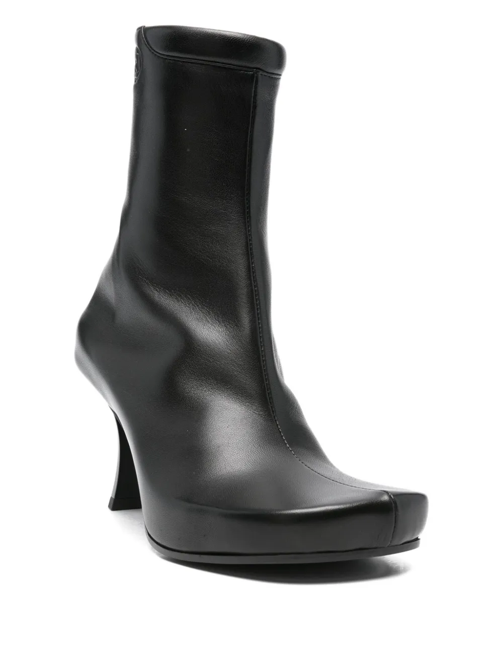Balenciaga 75mm leather square-toe boots Zwart