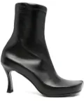Balenciaga 75mm leather square-toe boots - Black