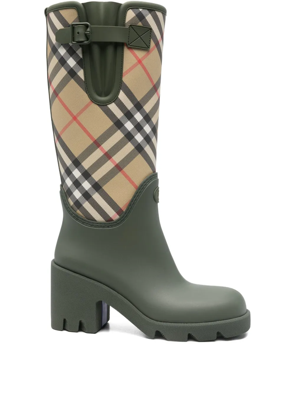 Burberry Marsh check-pattern block-heel boots Groen