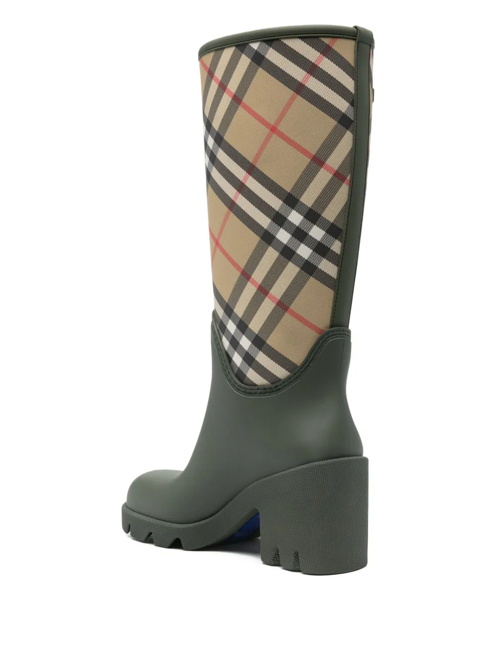 Burberry Marsh geruite laarzen met blokhak Groen