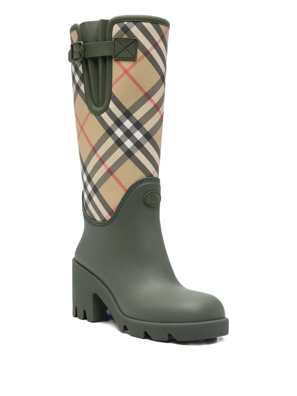 Burberry Marsh geruite laarzen met blokhak Groen